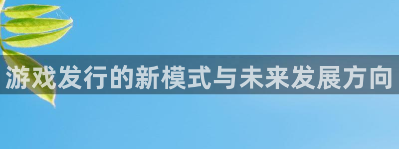 im电竞官网注册平台是什么软件：游戏发行的新模式与未来发展方向
